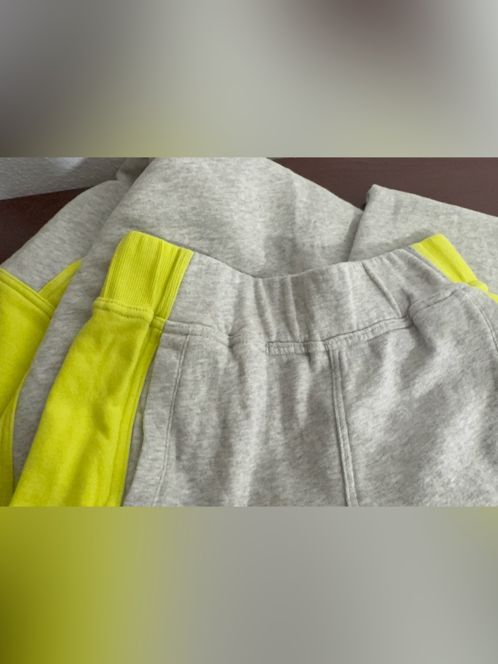 FP Movement Free People Split Second Pants Heather Grey Neon Yellow Wide Leg S - Picture 14 of 15